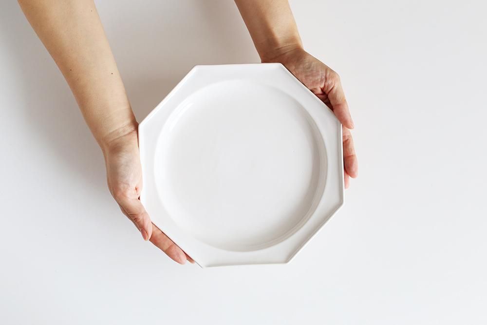 山本拓也/八角平皿/Mサイズ（白） - BOWKNOT