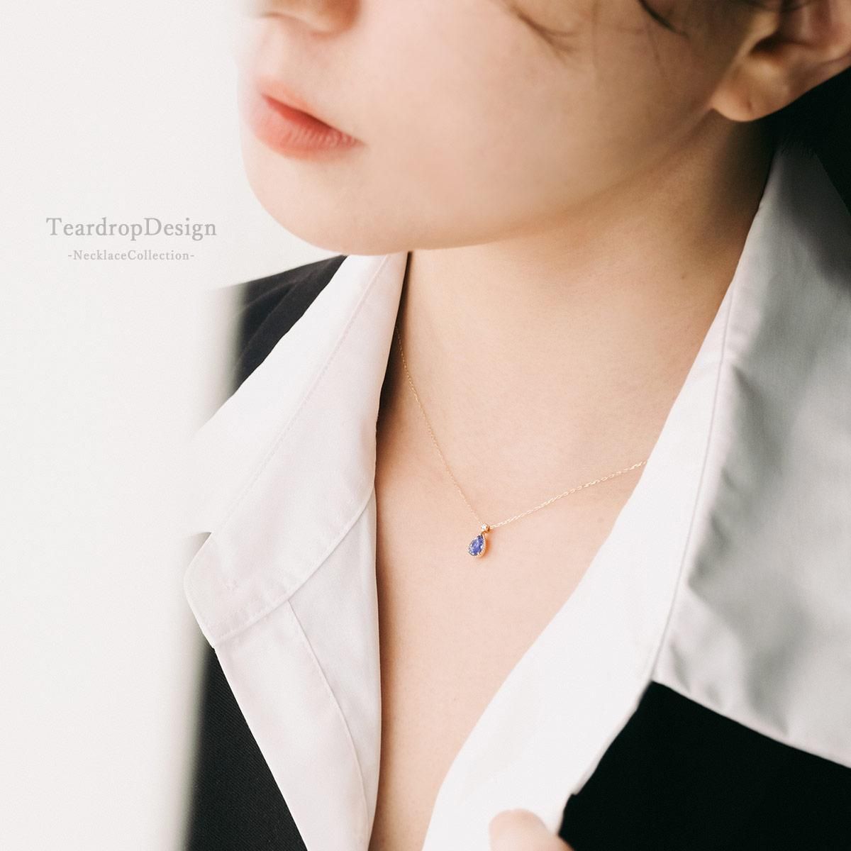 K10YG ダイヤモンド&タンザナイトネックレス |ギフト専門通販