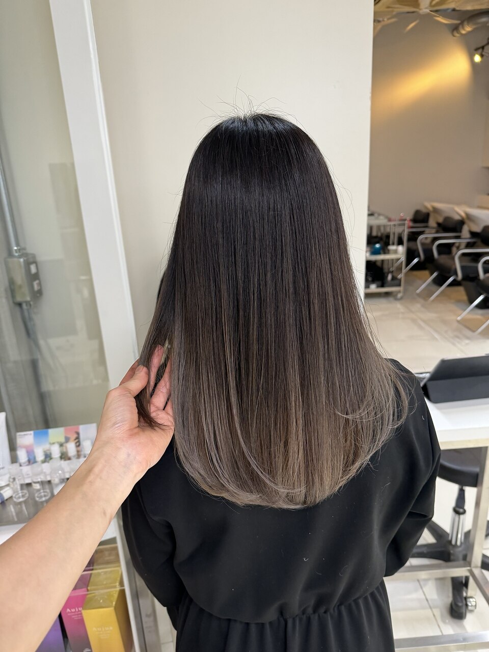 新品 人毛 夏に嬉しい インナーカラー ブラウン スーパーロング M