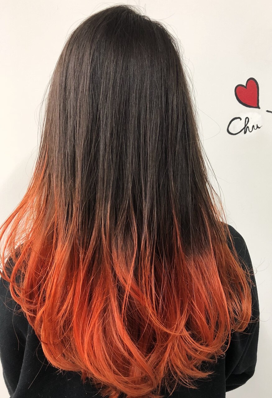 黒髪×オレンジグラデーションカラー☆：L010342103｜ノラ シンディ