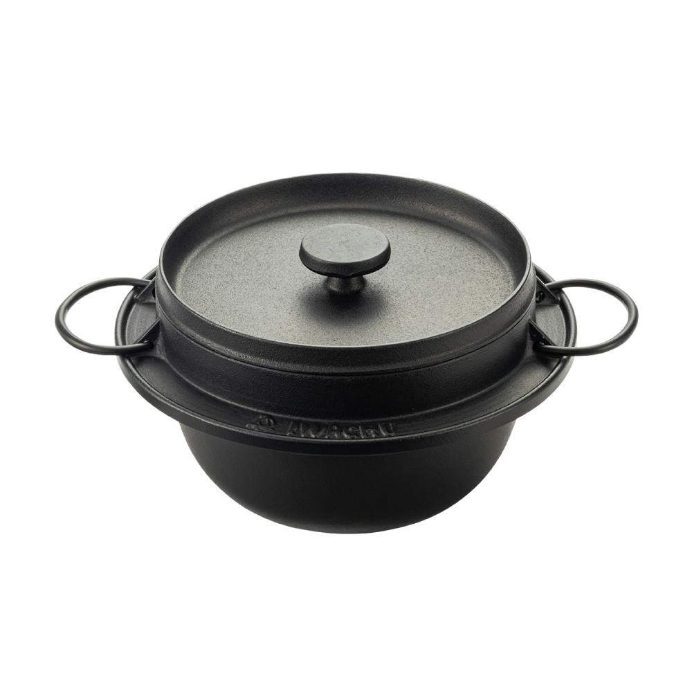 岩鋳 南部鉄器 ごはん鍋 3合 直火 IH対応【ご飯鍋 三合炊き 鉄鍋 両手