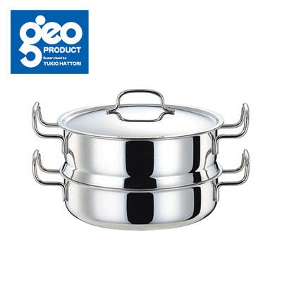 ジオプロダクト 蒸し器付鍋 25cm 3.4L 全面7層構造 宮崎製作所 GEO-25M