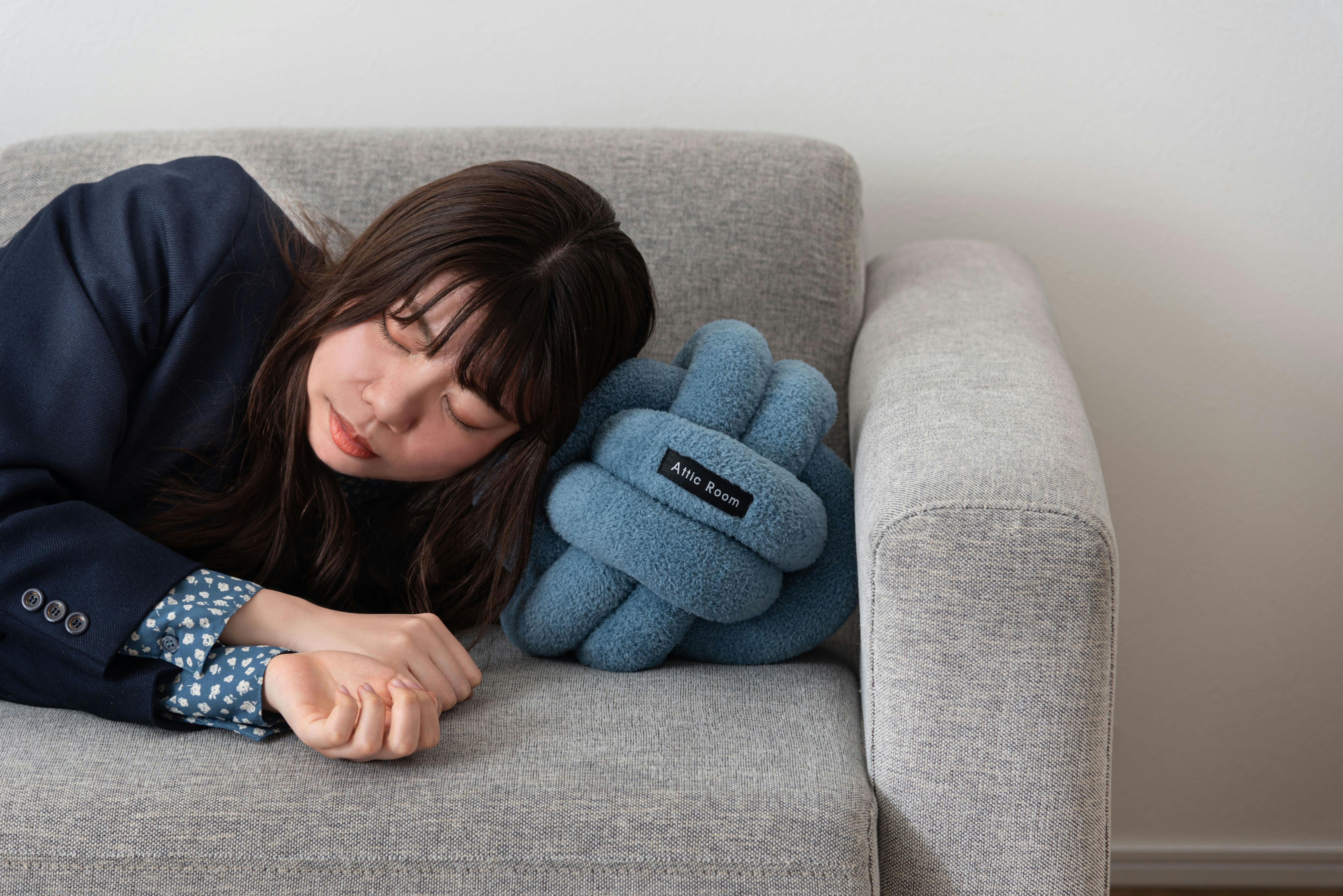 Room Essence もちもちボールクッション 約W25×D25×H25 ブルー 完成品