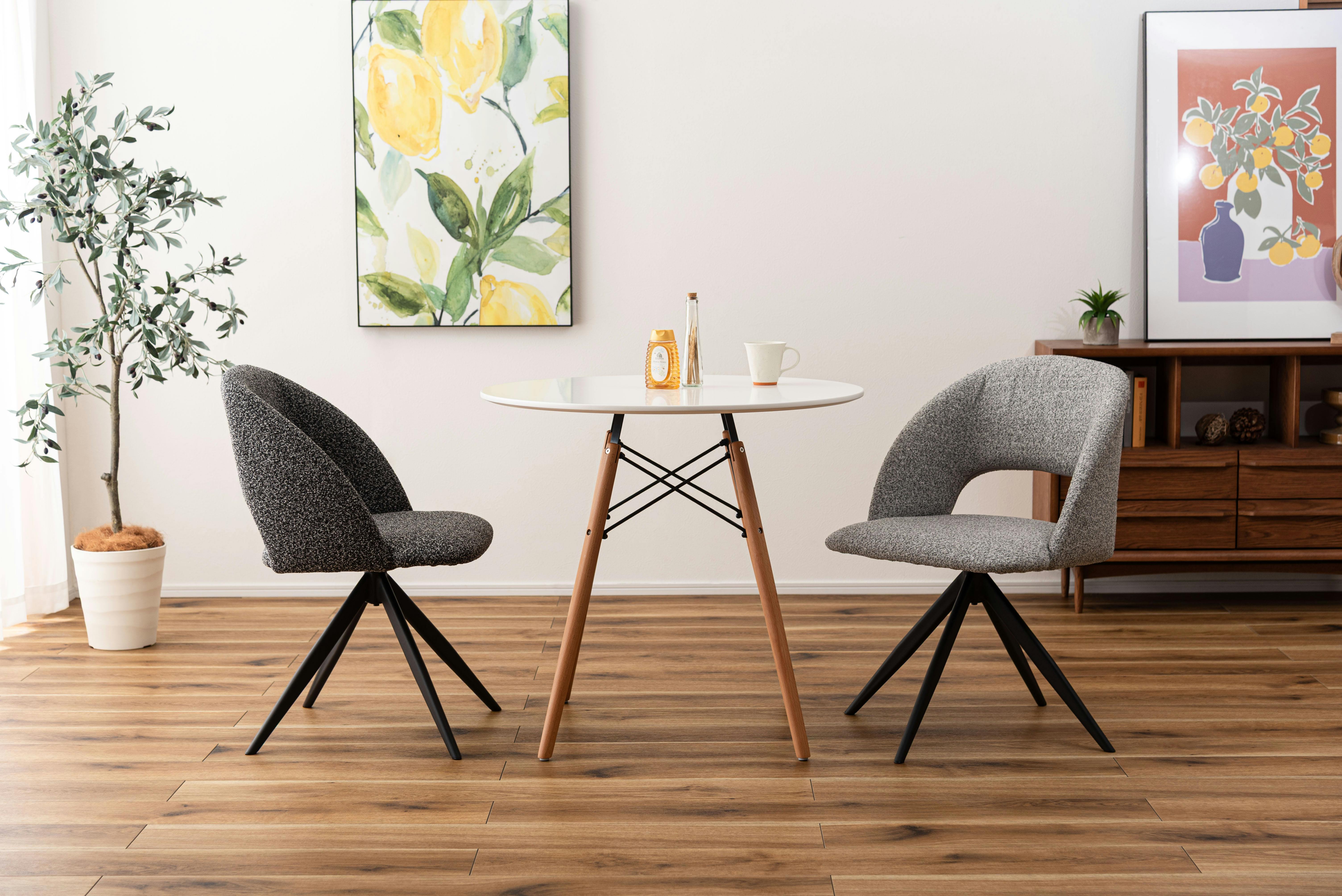 Room Essence 回転チェア W50×D55×H78×SH45 ダークグレー 組立式