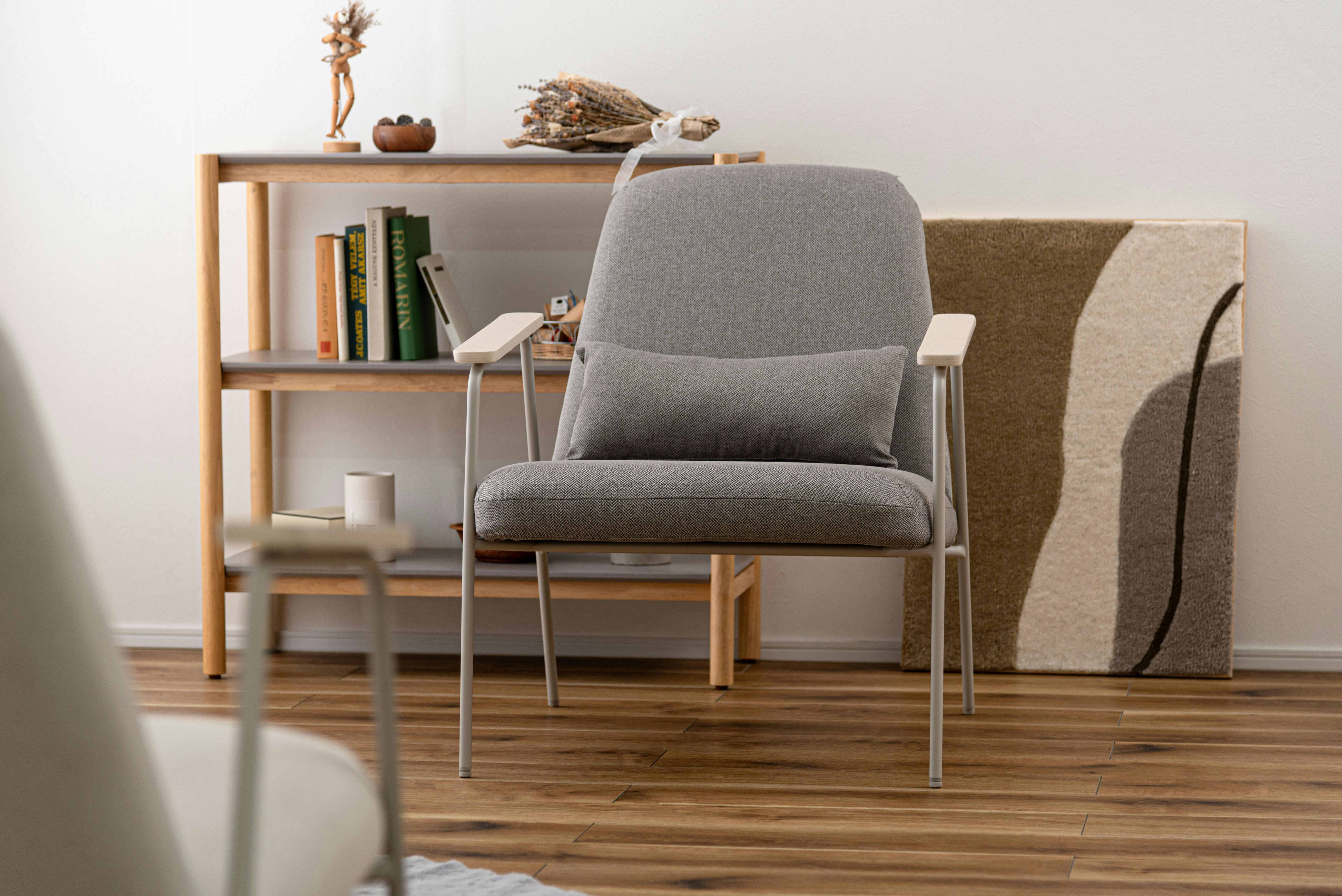 Room Essence ラウンジチェア W66.5×D80×H81×SH43 グレー 組立式