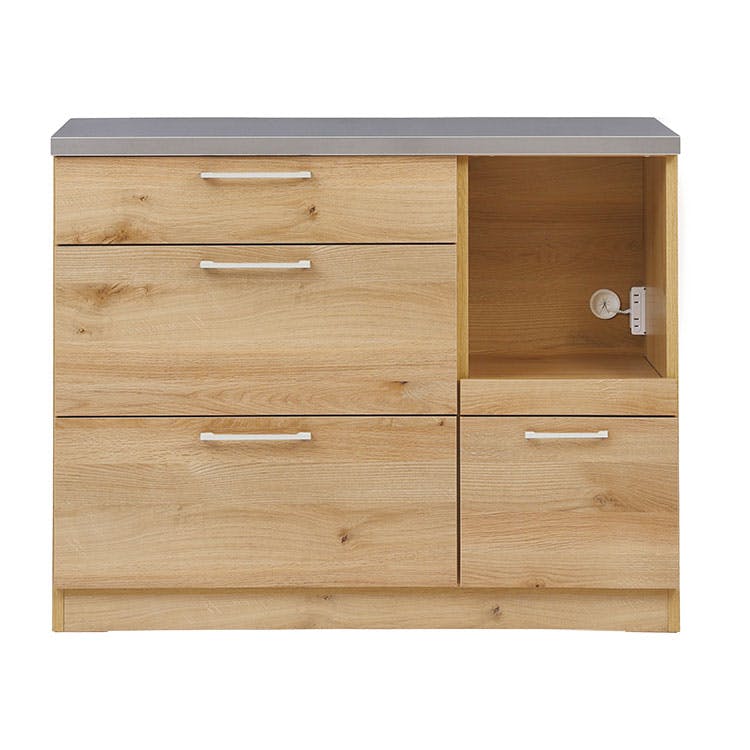 nora. 食器棚 リンツ ナチュラル/ハンドルホワイト キッチン