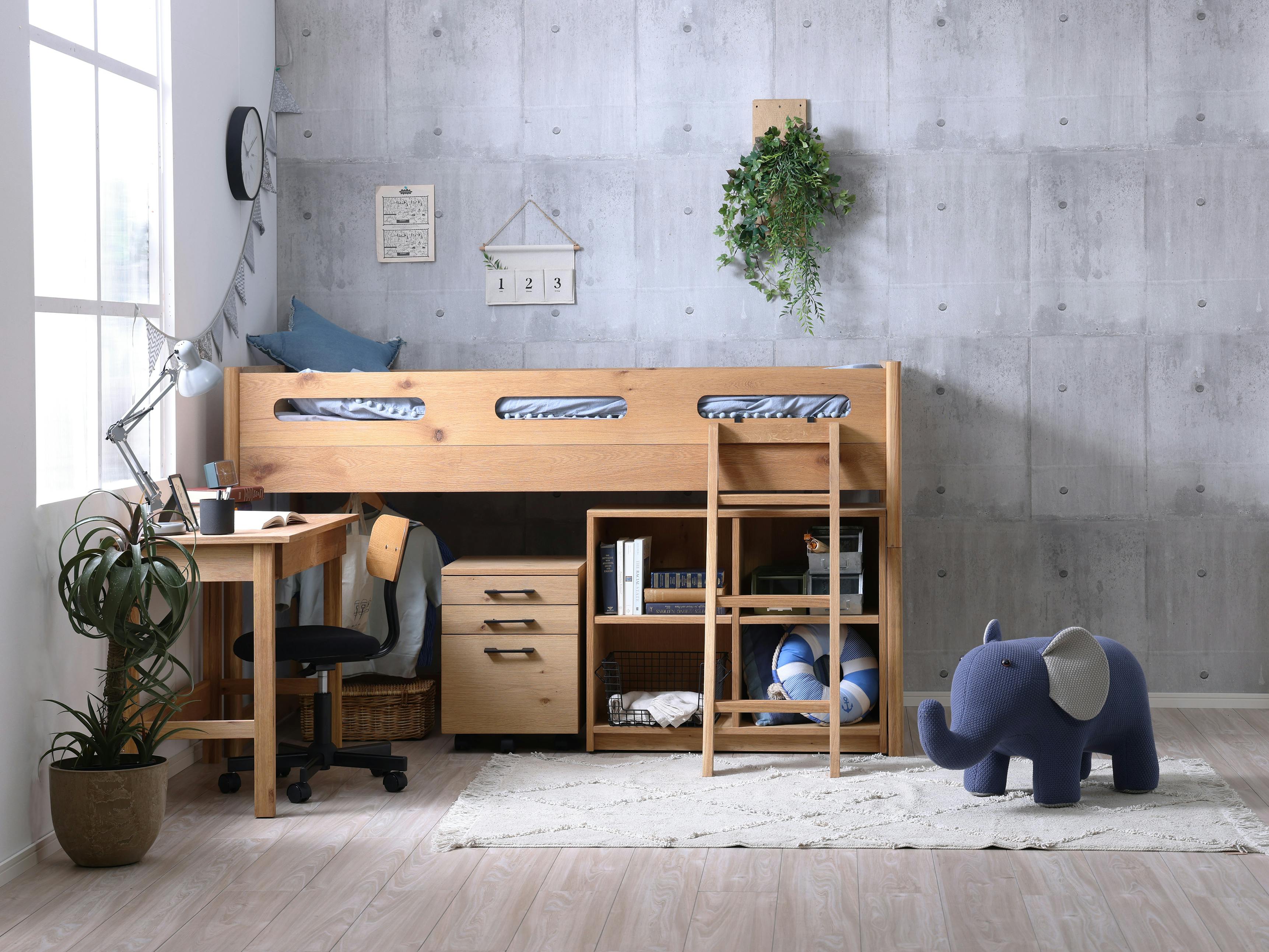 to meet システムベッド ベース ナチュラル ロフトベッド 子供部屋