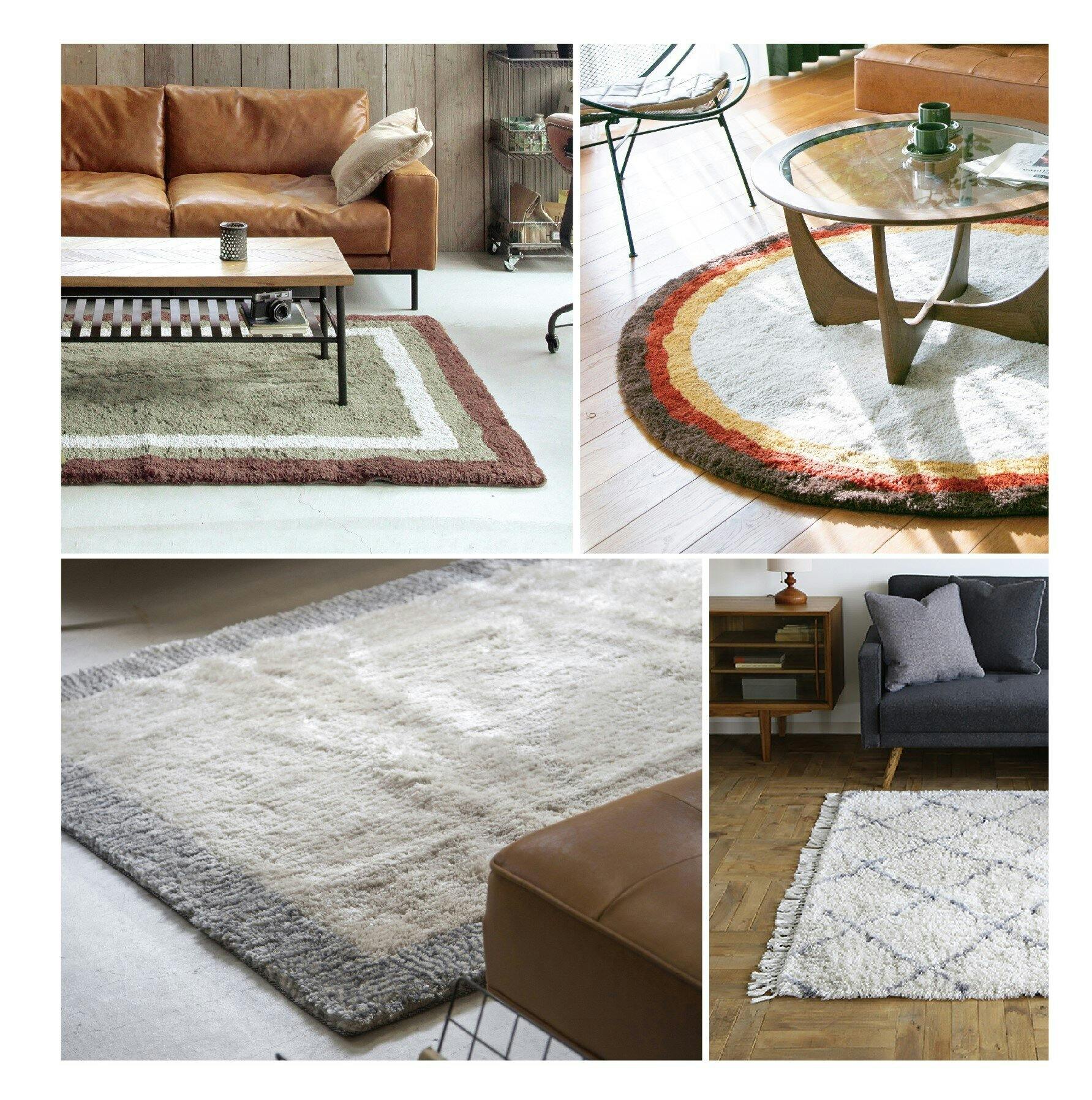 ベージュとグレーのノスタルジックなフラワーラグ No.718 ベージュと