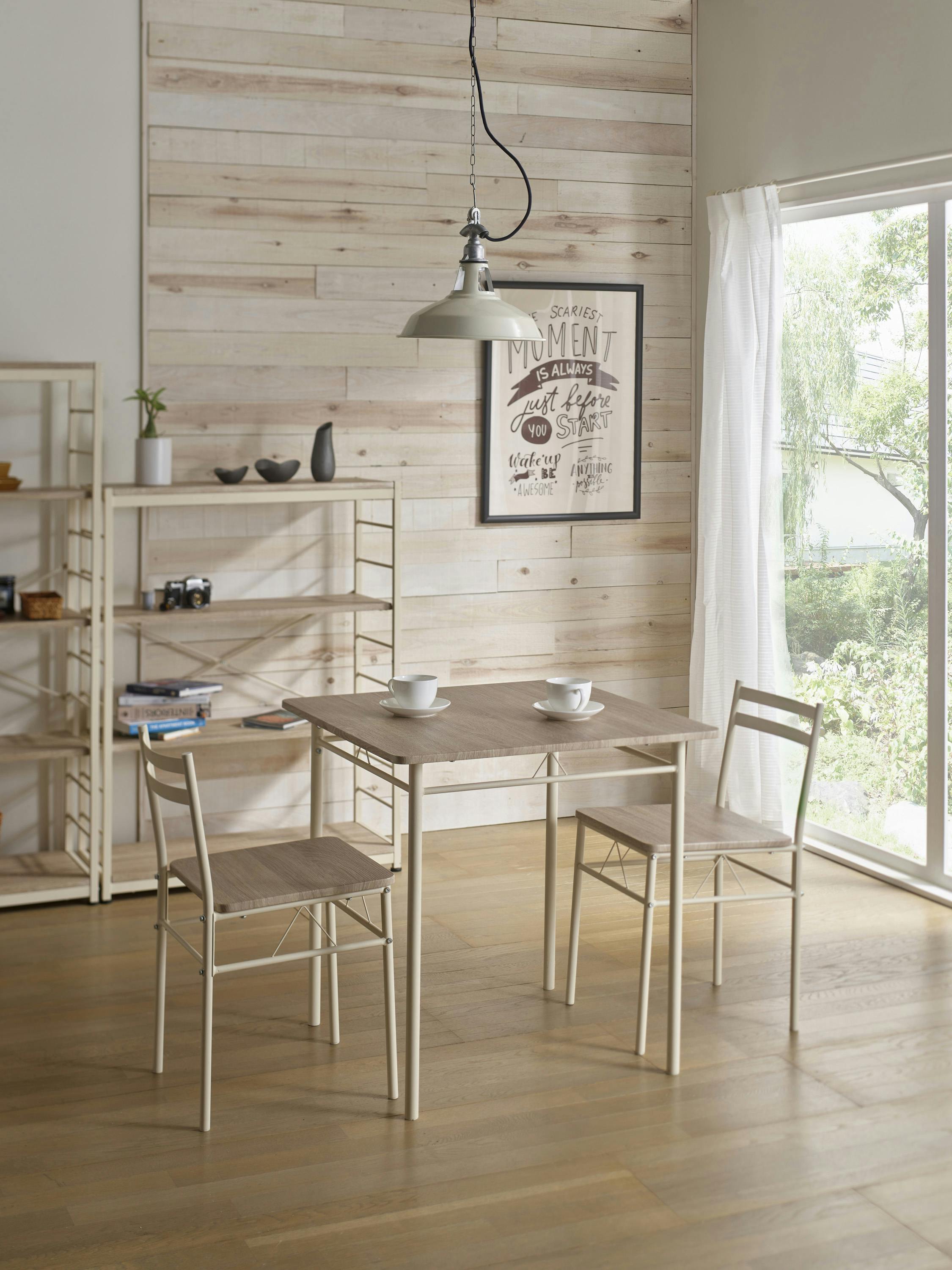 KOEKI 弘益 UTILITY DS-V70(NA) ダイニング3点セット テーブル：70×70