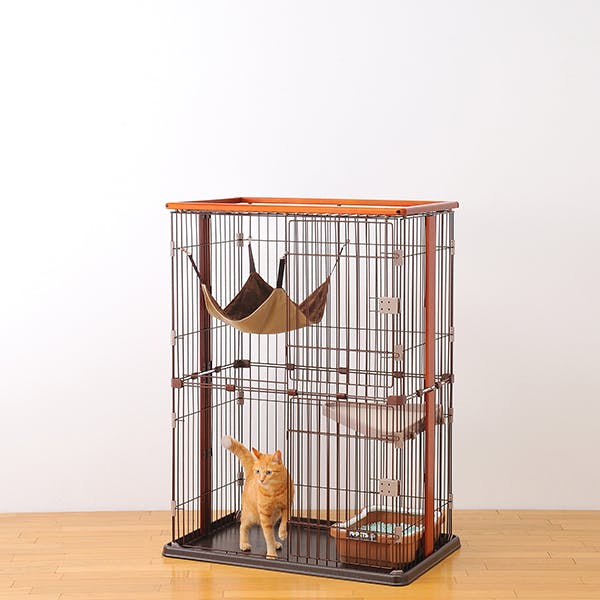 ウッドワンサークル キャット 2段タイプ 天井付き 通気性 ロック付き