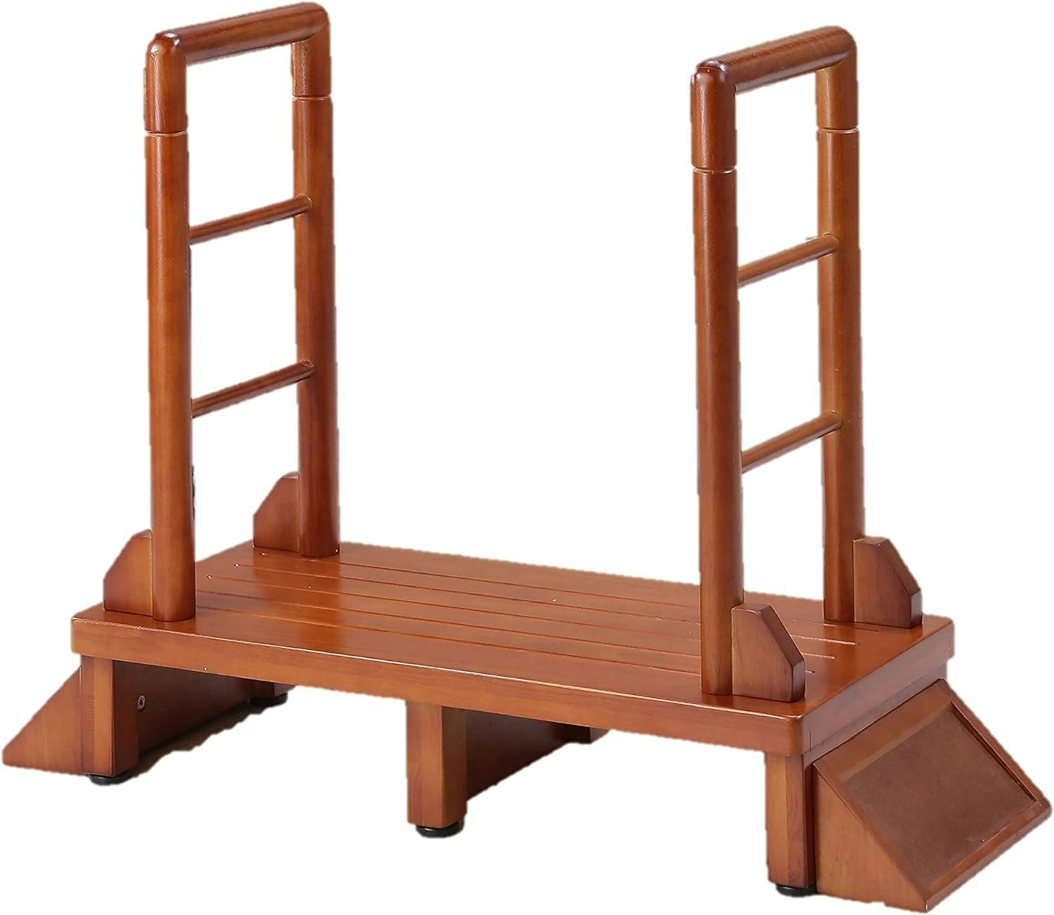 タック Vita 両手すり付き玄関台 80cm ブラウン 踏み台 サポート手すり