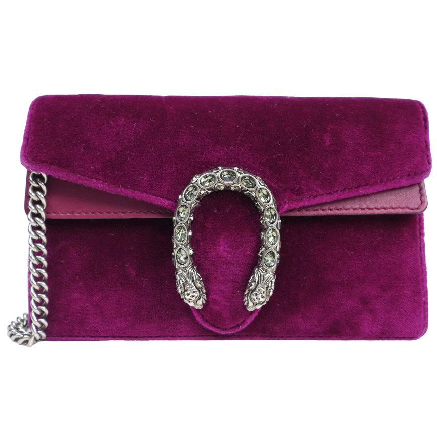 Gucci Purple Velvet Super Mini Dionysus Crossbody Bag – I MISS YOU