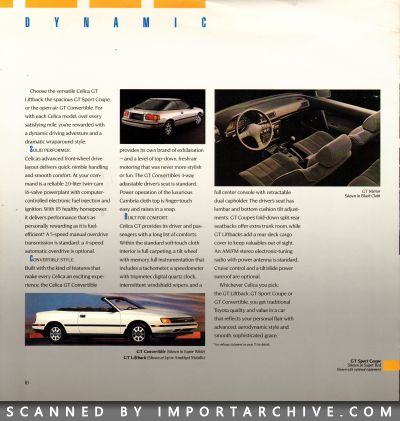 1989 Toyota Celica Brochure (Early Version) - ImportArchive