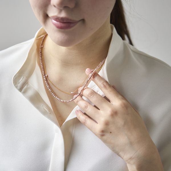 Sea Dew/square bar ロングペンダント -小さなバーがアクセントの一粒