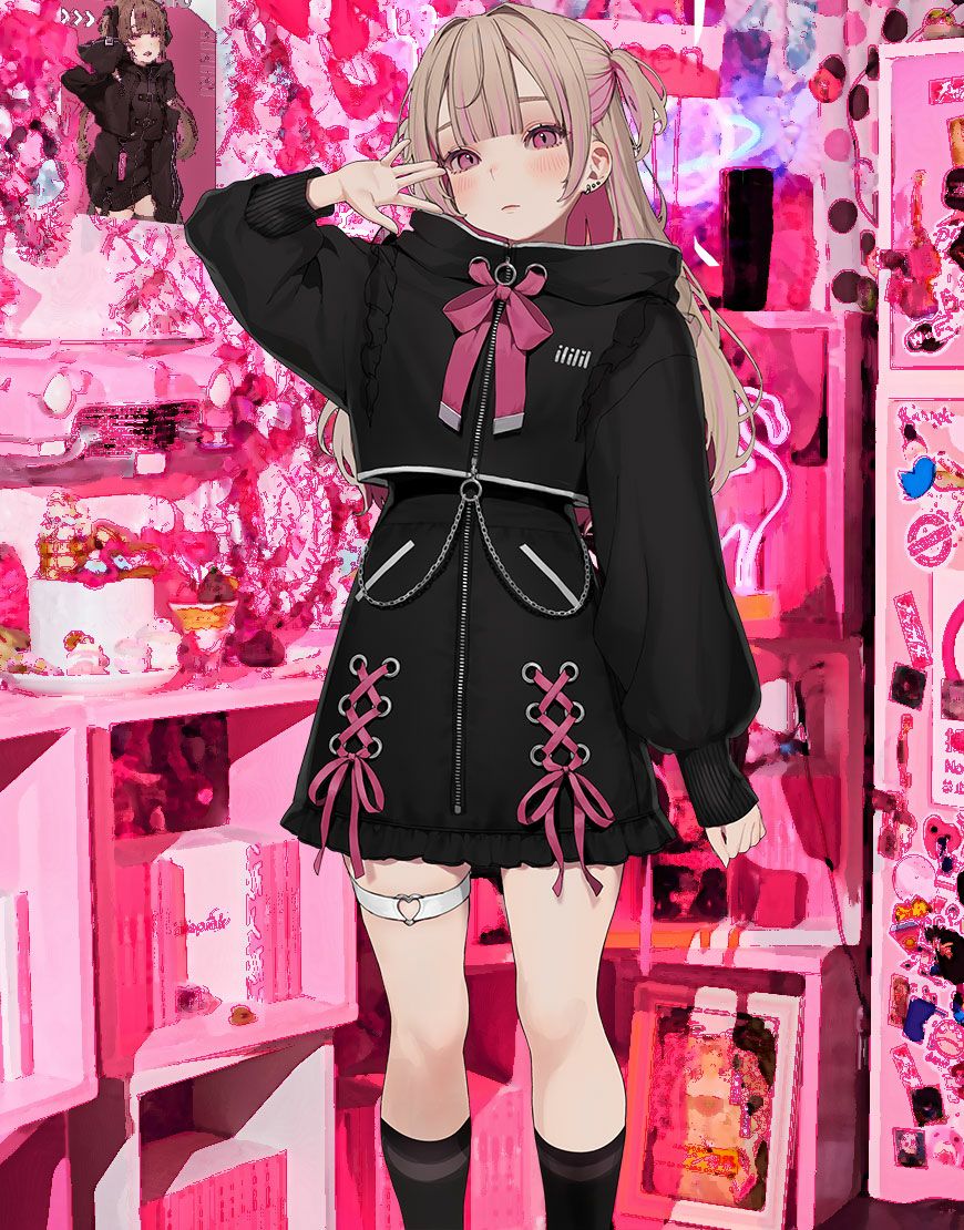 ililil【イルイルイル】はむねずこコラボ NEZU狂セットアップ/全1色