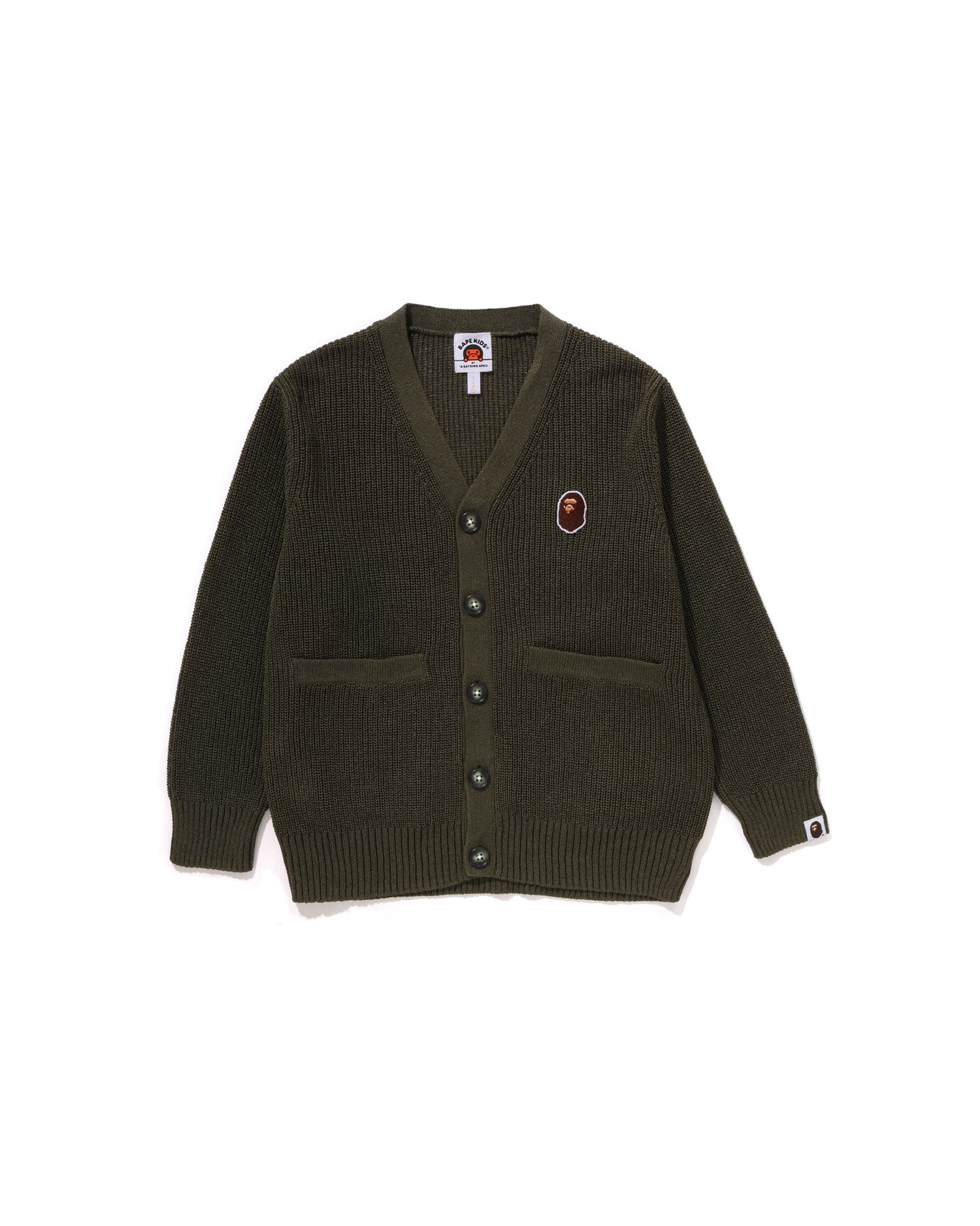 A BATHING APE® Kids Ape Head One Point Knit Cardigan | Bape