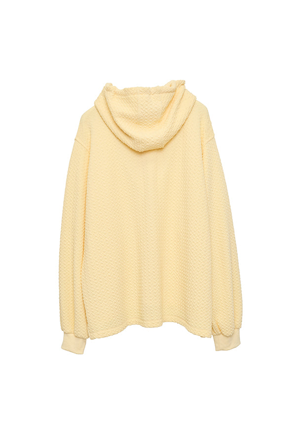 Nora Lily】 Half-ZIP Hoodie(UNISEX)-Light YELLOW-224180085-31