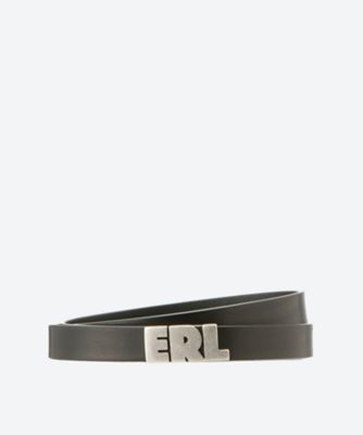 ベルト UNISEX ERL LOGO SKINNY LEATHER