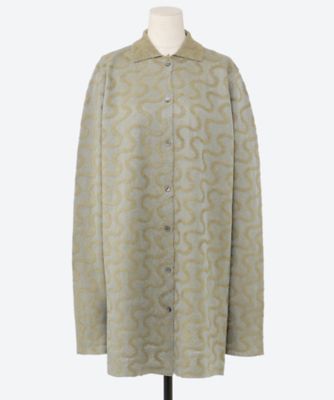 SHINY WAVY PATTERN KNIT SHIRT