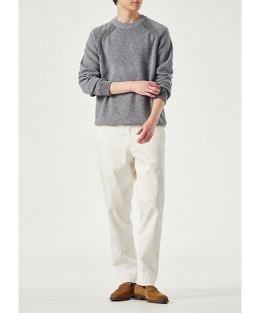 アーティストストライプポイント クルーネックニット