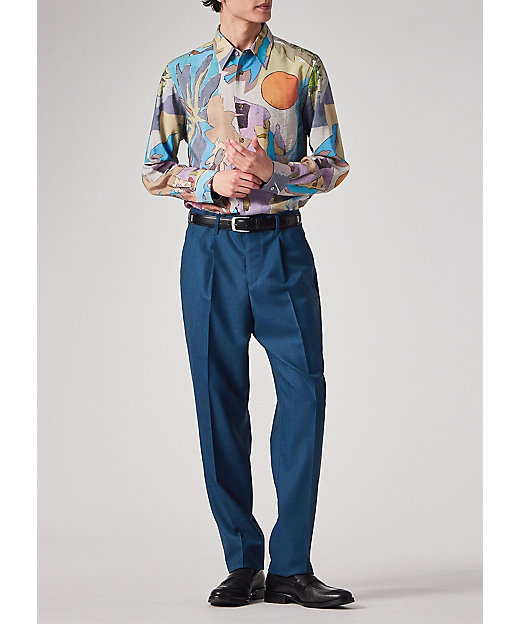 River Collage” プリント 長袖シャツ