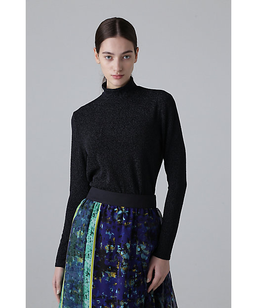 ◇シャイニーニットジャガードハイネックカットソー