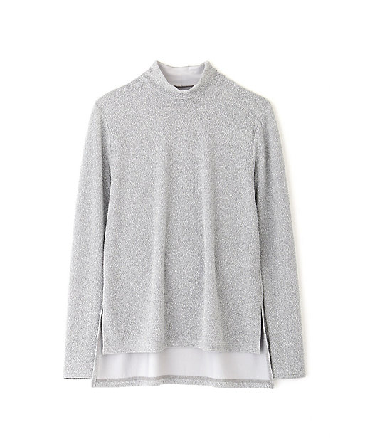◇シャイニーニットジャガードハイネックカットソー