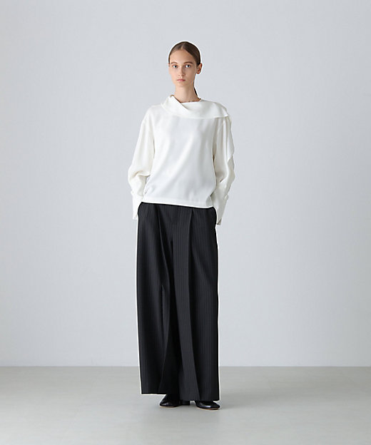 ◇バックサテンジョーゼットブラウス（5315210126） | ADORE