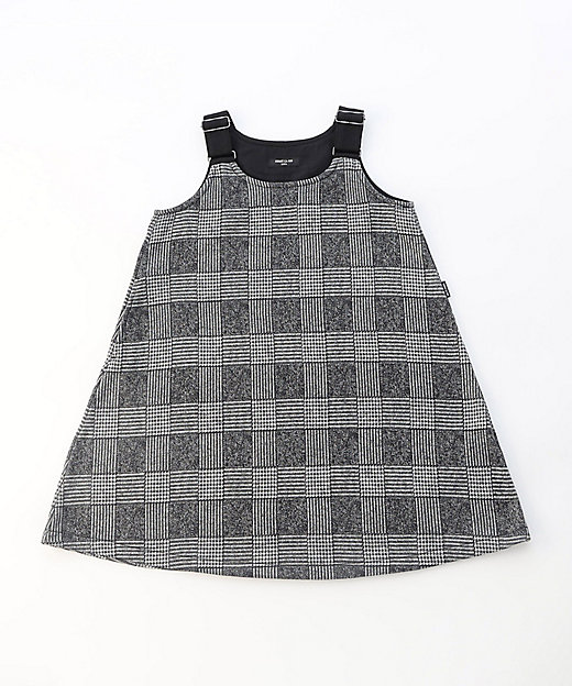 グレンチェックプリント 裏起毛 ジャンパースカート（9835OM52