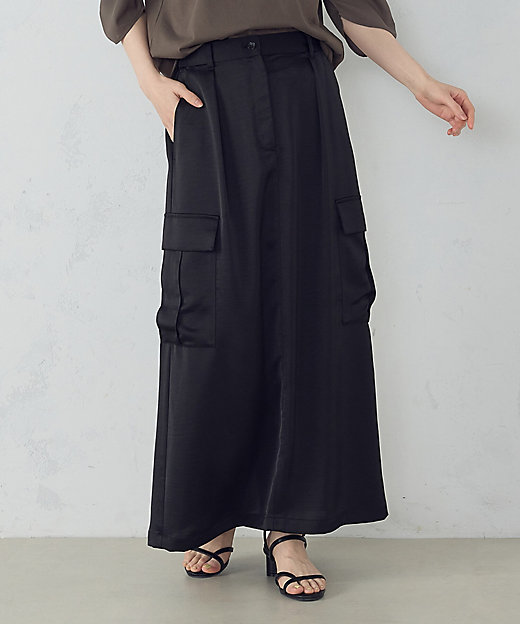 ポリエステルマットサテン カーゴスカート（1250FK11