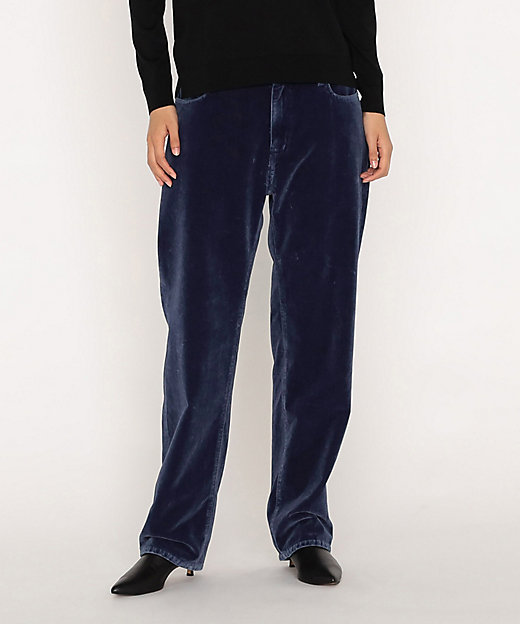 ＋サイズ 〕 インディゴベルベット パンツ（2869PM23