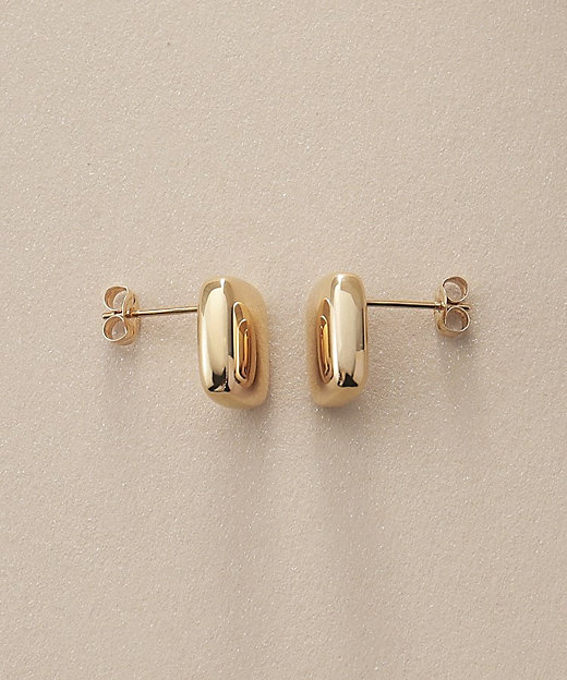 K10中空クッションシェイプ スタッドピアス大