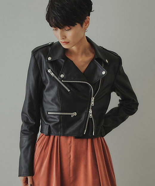 大草直子さんコラボ】ショート丈ライダースジャケット