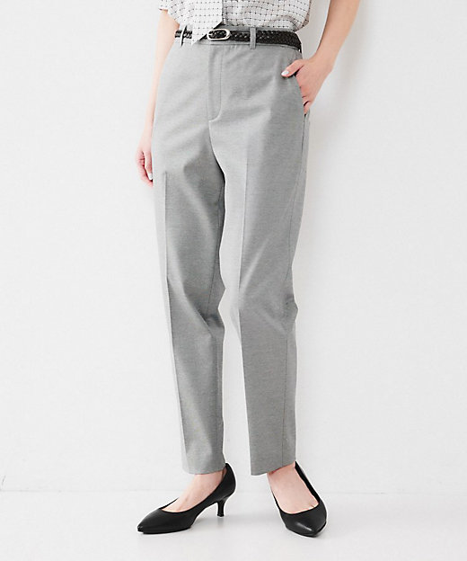 通勤スーツ】コットン混ジャージ テーパードパンツ