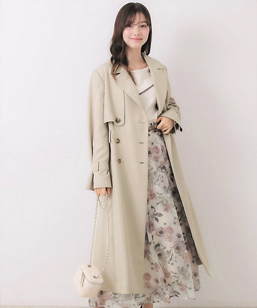 撥水・通勤・大人可愛い】ロングトレンチ（2002415775