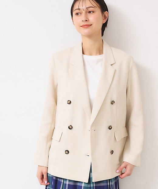 洗える】リネンライクダブルジャケット（S～L