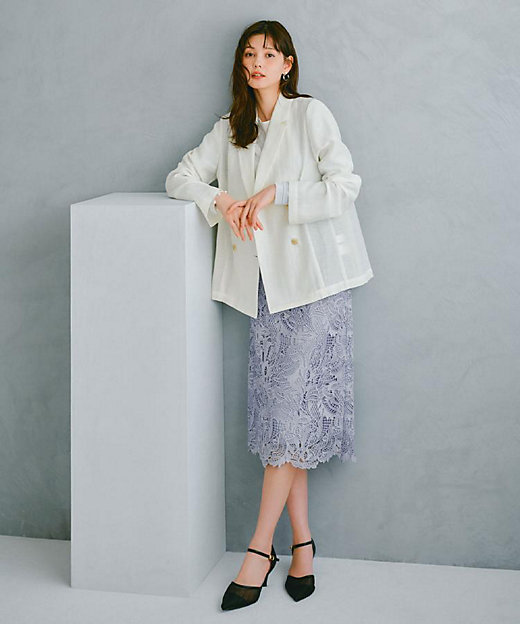 XS－LLサイズ》フラワーレースタイトスカート【洗濯機洗い可