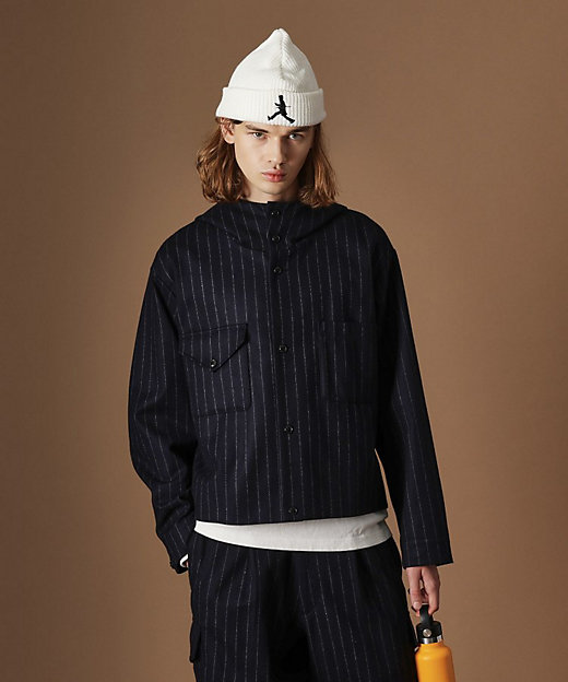 フランネルストライプパーカー（2002464626） | TAKEO