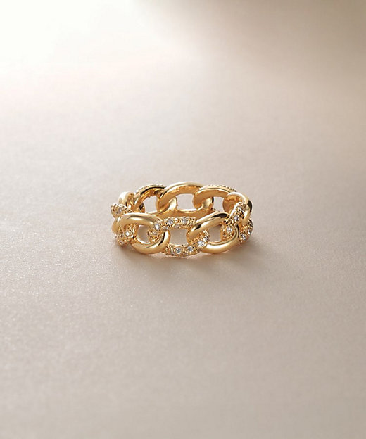 K18ダイヤモンド キヘイチェーンモチーフ リング