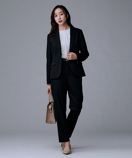 洗えるスーツ／ストレッチ】ウール混ジャージ テーラードジャケット