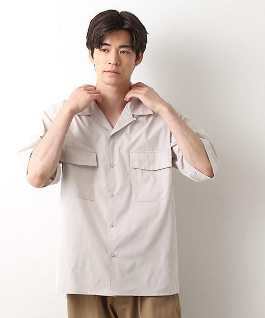 CAVEダブルフラップ半袖シャツ【吸水速乾／ストレッチ／洗濯機OK