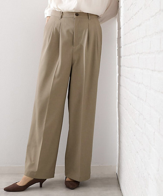きれいめもカジュアルもお任せ】2タックワイドパンツ【セットアップ可