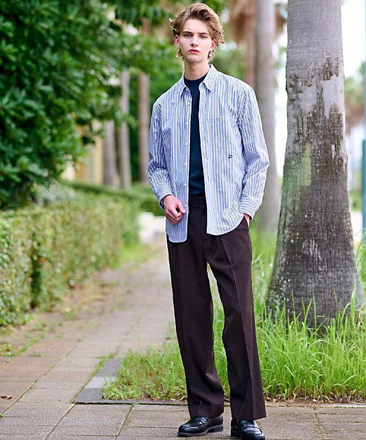 MAATEE & SONS シルク ストライプ Tシャツ サイズ2 MAATEE & SONS