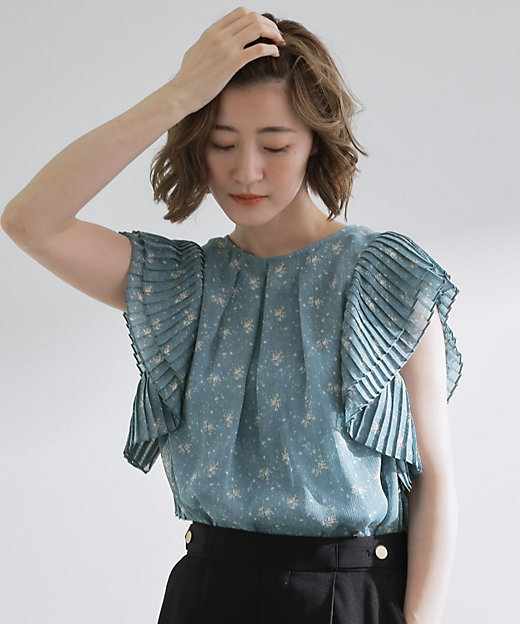 プリーツが彩る 華やか花柄ブラウス（2002531891） | GROVE