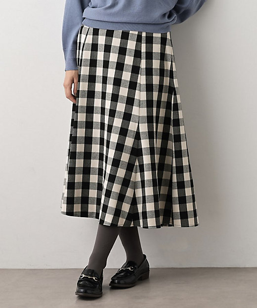 洗える】チェック柄起毛フレアスカート（2002546747