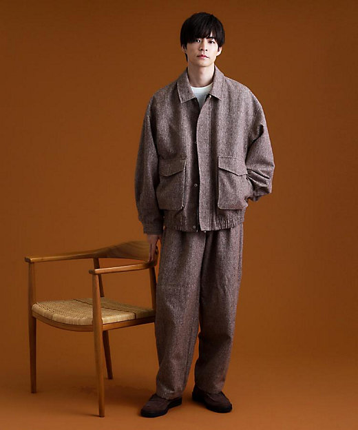 ツイードワイドパンツ 【洗濯機OK／セットアップ可