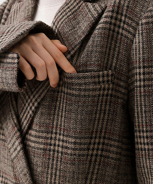 洗えるアウター】ヘリンボーン＆チェック柄ジャケット