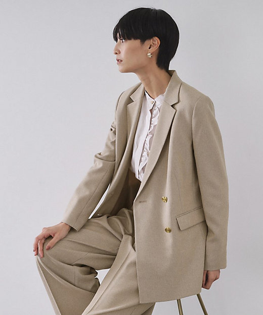 ストレッチダブルブレストテーラードジャケット／セットアップ対応可