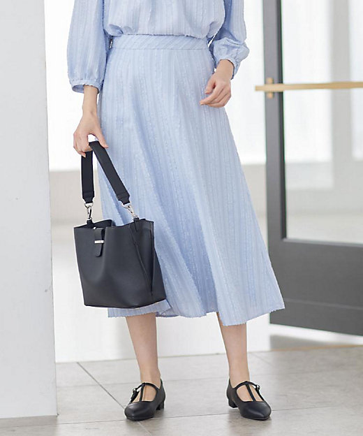 セットアップ可】ストライプ柄ジャカードスカート