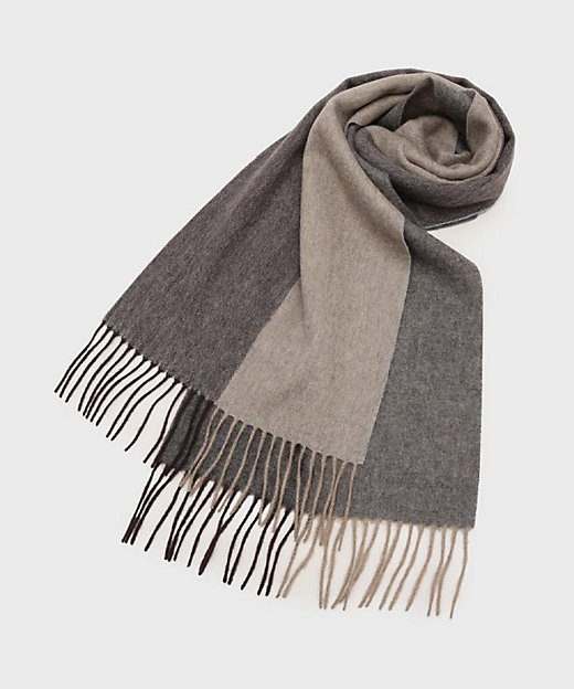 洗えるカシミヤ】ピュアカシミヤ 4面パネルマフラー